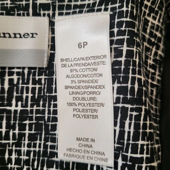 ALFRED DUNNER Women Black Blazer with spread collar open front 3/4 Sleeve 6P - Picture 7 of 15